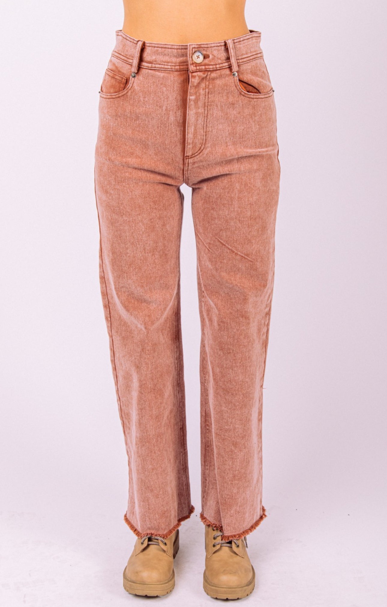 Wide Leg Denim- Rust