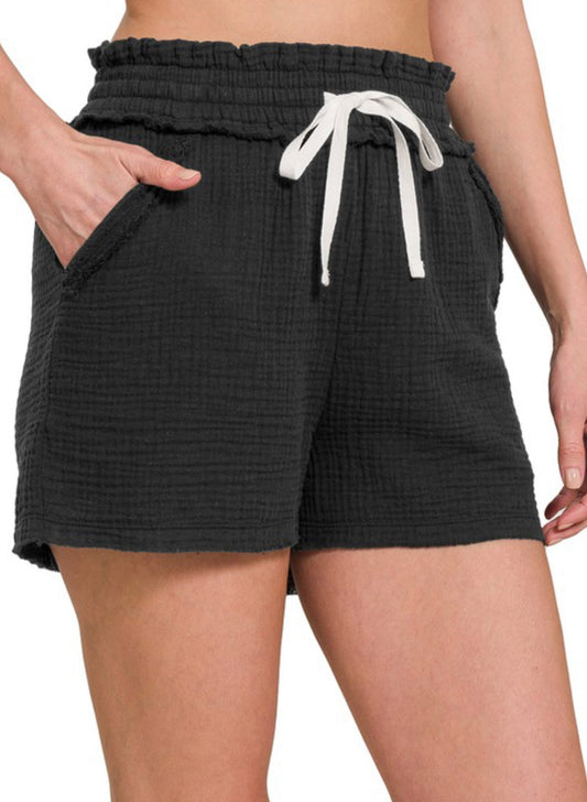 Linen Shorts- Black