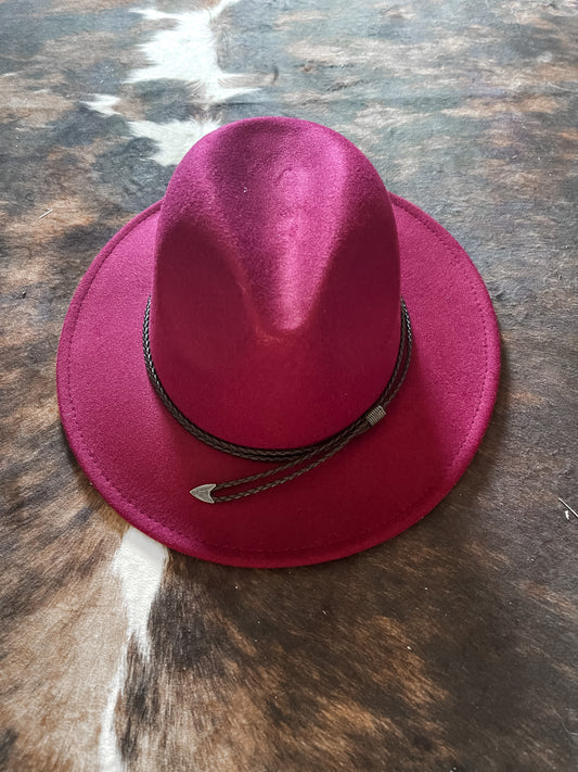 Burgundy Felt Hat