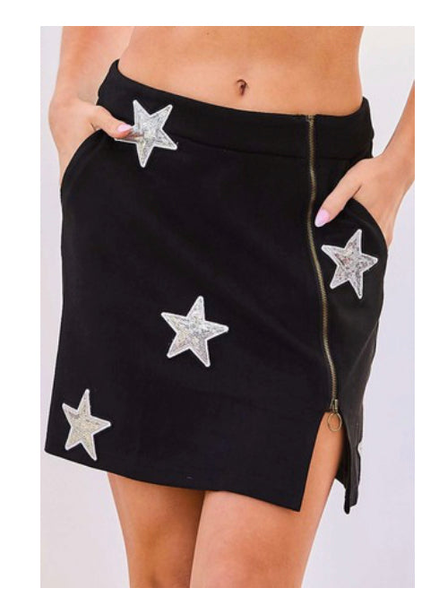 Star Suede Skirt